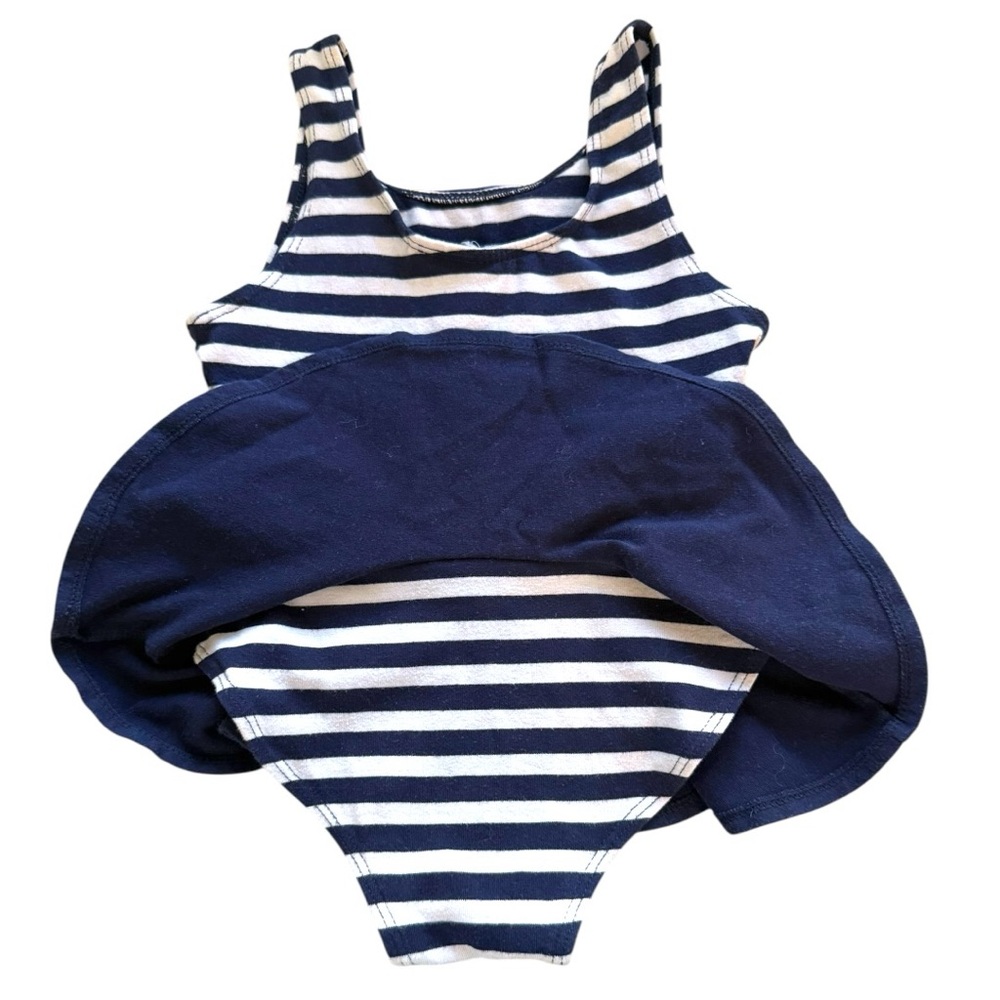 Vintage Basic Editions Nautical Anchor Dress Size 5 Navy Stripe 90s Y2K - Picture 5 of 7